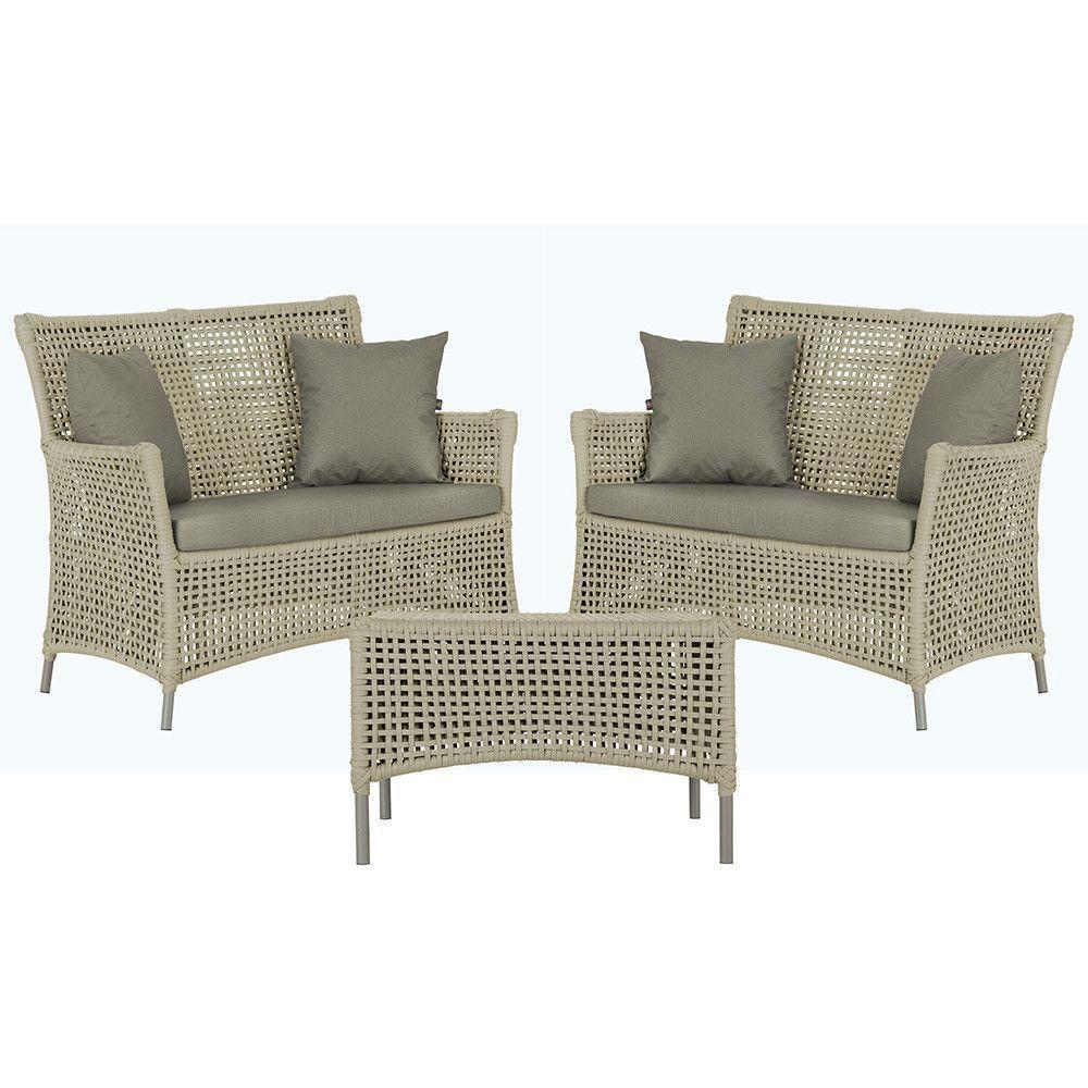 2 Sofás E Mesa Igapó Alumínio Fendi Corda Náutica E8 Trama Rami - 1