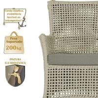 2 Sofás E Mesa Igapó Alumínio Fendi Corda Náutica E8 Trama Rami - 8