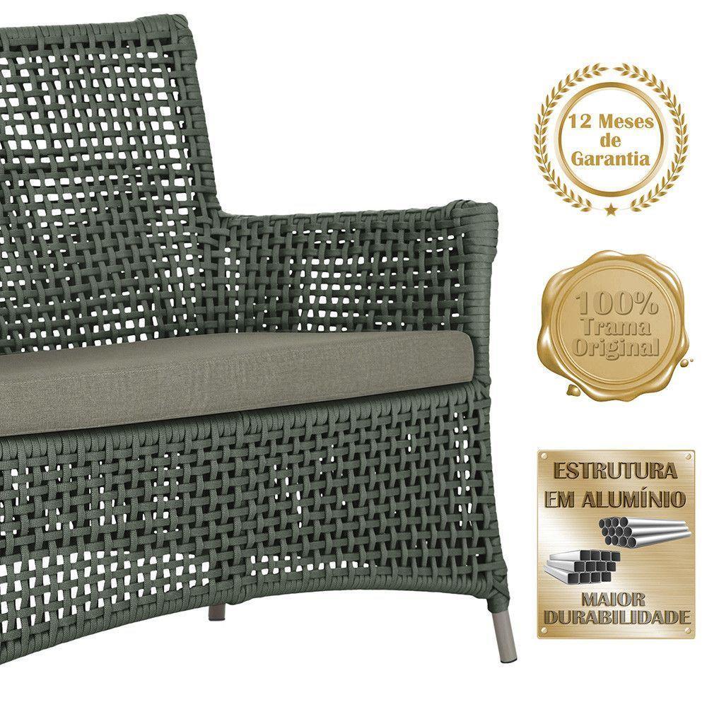 2 Sofás E Mesa Igapó Alumínio Fendi Corda Náutica E8 Trama Verde - 4