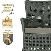 2 Sofás E Mesa Igapó Alumínio Fendi Corda Náutica E8 Trama Verde - 8