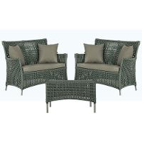 2 Sofás E Mesa Igapó Alumínio Fendi Corda Náutica E8 Trama Verde - 9