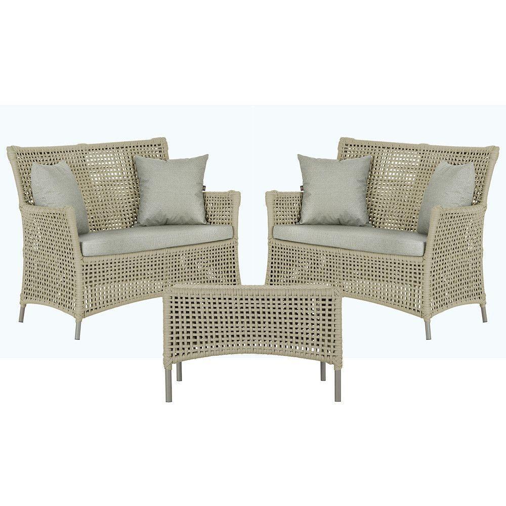 2 Sofás E Mesa Igapó Alumínio Fendi Corda Náutica E3 Trama Rami - 1