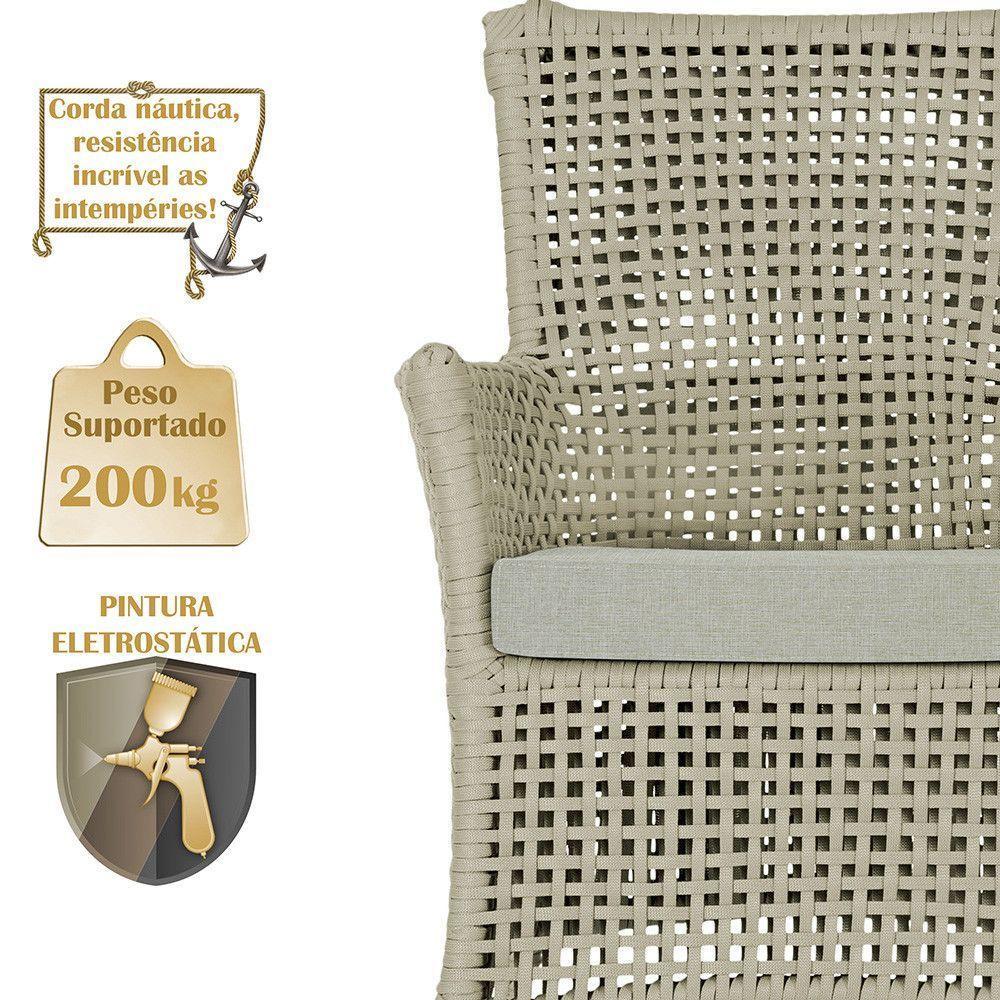 2 Sofás E Mesa Igapó Alumínio Fendi Corda Náutica E3 Trama Rami - 3