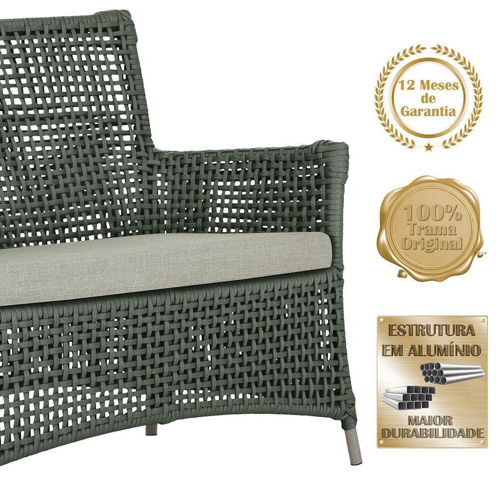 2 Sofás E Mesa Igapó Alumínio Fendi Corda Náutica E3 Trama Verde - 5