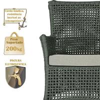 2 Sofás E Mesa Igapó Alumínio Fendi Corda Náutica E3 Trama Verde