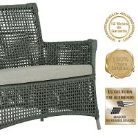 2 Sofás E Mesa Igapó Alumínio Fendi Corda Náutica E3 Trama Verde - 5