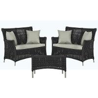 2 Sofás E Mesa Igapó Alumínio Fendi Corda Náutica E3 Trama Preto - 1