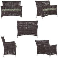 2 Sofás E Mesa Igapó Alumínio Fendi Corda Náutica E5 Trama Marrom - 3