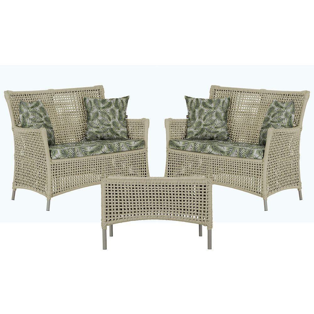 2 Sofás E Mesa Igapó Alumínio Fendi Corda Náutica E5 Trama Rami - 1