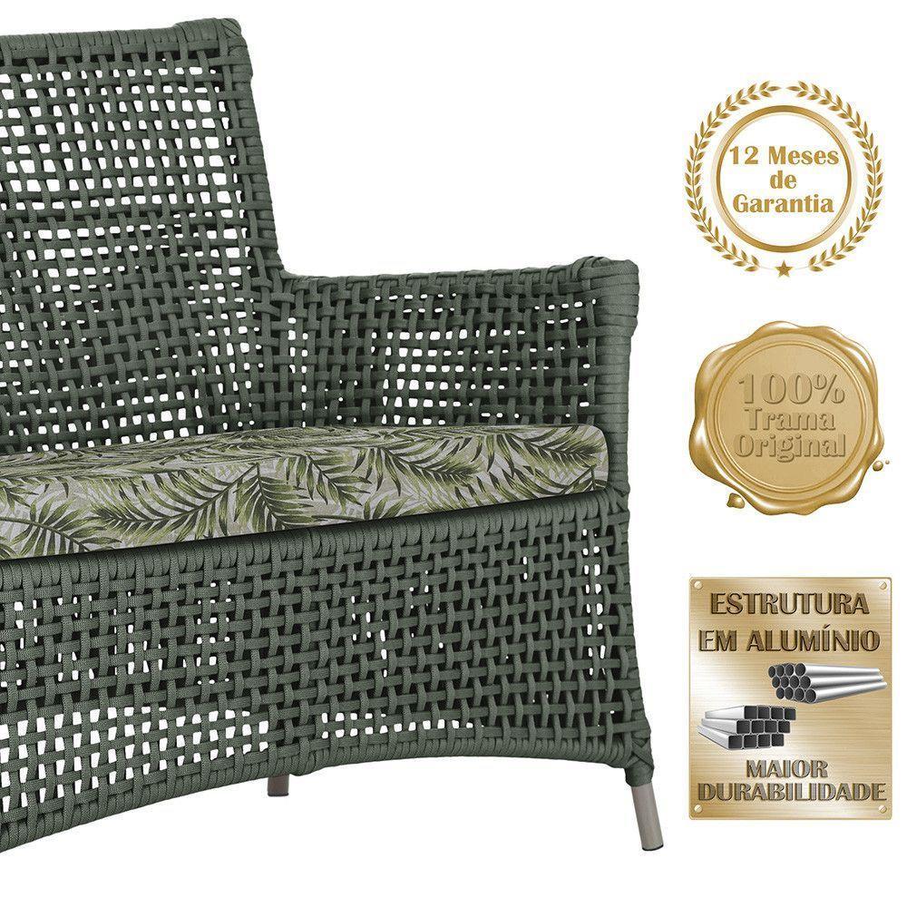 2 Sofás E Mesa Igapó Alumínio Fendi Corda Náutica E5 Trama Verde - 4