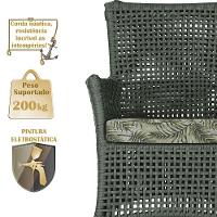 2 Sofás E Mesa Igapó Alumínio Fendi Corda Náutica E5 Trama Verde - 3