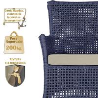 2 Sofás E Mesa Igapó Alumínio Fendi Corda Náutica E7 Trama Azul