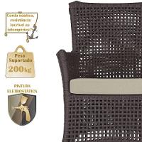 2 Sofás E Mesa Igapó Alumínio Fendi Corda Náutica E7 Trama Marrom - 3