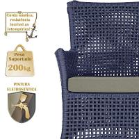 2 Sofás E Mesa Igapó Alumínio Fendi Corda Náutica E8 Trama Azul