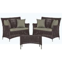 2 Sofás E Mesa Igapó Alumínio Fendi Corda Náutica E8 Trama Marrom - 1