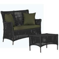 1 Sofá E Mesa Igapó Alumínio Marrom Corda Náutica E13 Trama Preto - 1