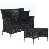 1 Sofá E Mesa Igapó Alumínio Marrom Corda Náutica E12 Trama Preto - 1