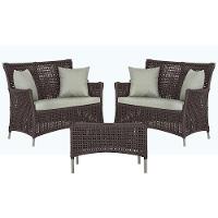 2 Sofás E Mesa Igapó Alumínio Fendi Corda Náutica E3 Trama Marrom - 1