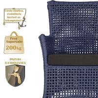 2 Sofás E Mesa Igapó Alumínio Fendi Corda Náutica E9 Trama Azul - 6