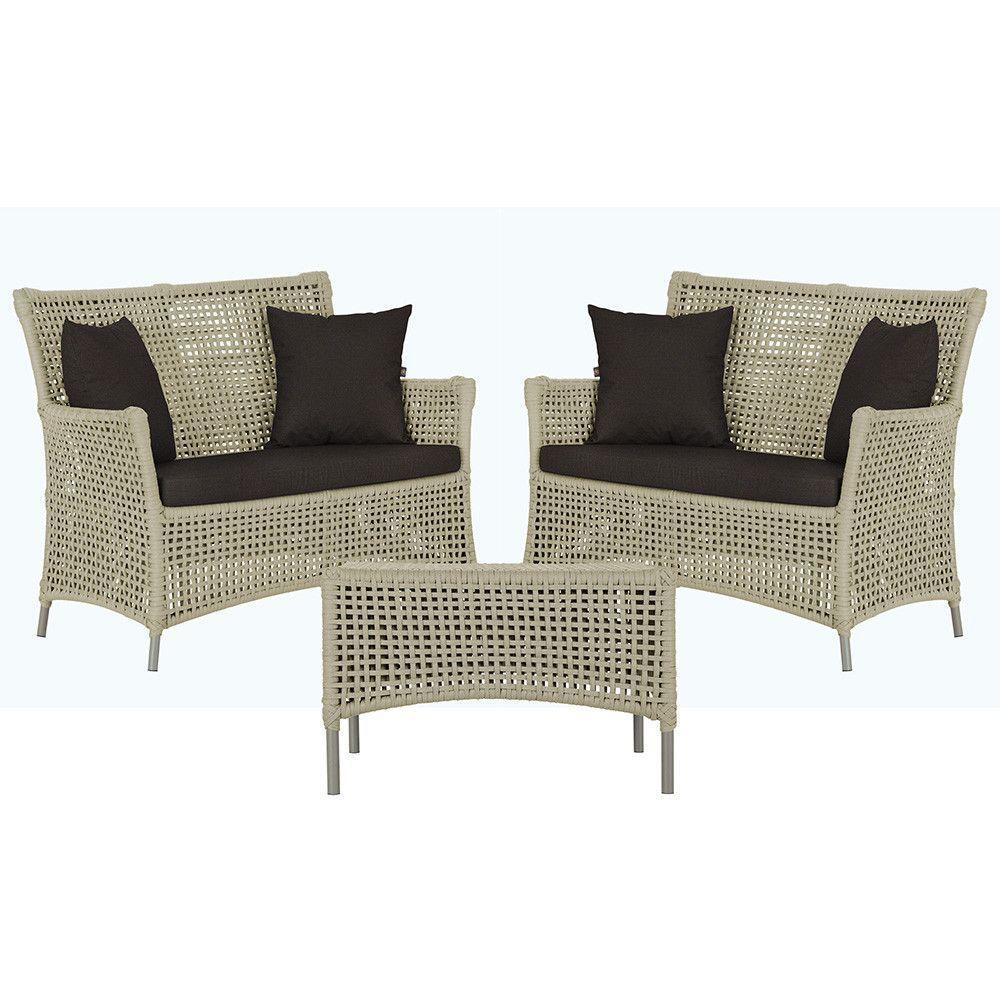 2 Sofás E Mesa Igapó Alumínio Fendi Corda Náutica E9 Trama Rami - 1