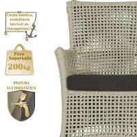 2 Sofás E Mesa Igapó Alumínio Fendi Corda Náutica E9 Trama Rami - 3