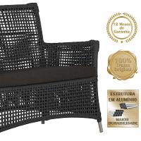 2 Sofás E Mesa Igapó Alumínio Fendi Corda Náutica E9 Trama Preto - 7