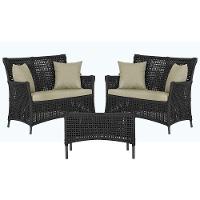 2 Sofás E Mesa Igapó Alumínio Preta Corda Náutica E7 Trama Preto - 1