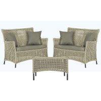 2 Sofás E Mesa Igapó Alumínio Preta Corda Náutica E8 Trama Rami - 1