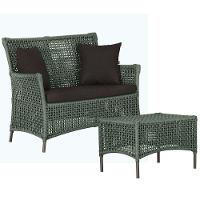 1 Sofá E Mesa Igapó Alumínio Marrom Corda Náutica E9 Trama Verde - 1