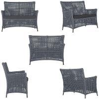 1 Sofá E Mesa Igapó Alumínio Marrom Corda Náutica E11 Trama Prata - 3