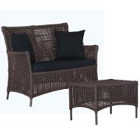 1 Sofá E Mesa Igapó Alumínio Marrom Corda Náutica E12 Trama Marrom - 1