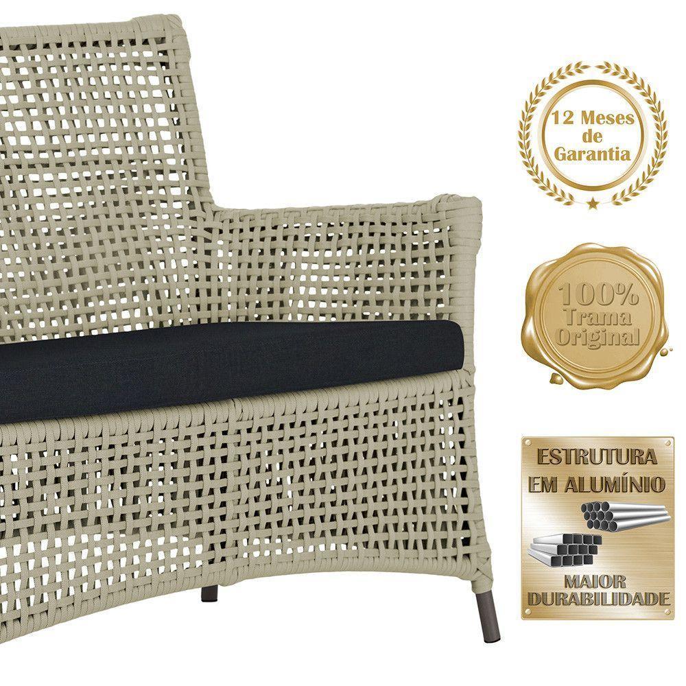 1 Sofá E Mesa Igapó Alumínio Marrom Corda Náutica E12 Trama Rami - 5