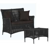 1 Sofá E Mesa Igapó Alumínio Preta Corda Náutica E9 Trama Preto - 1