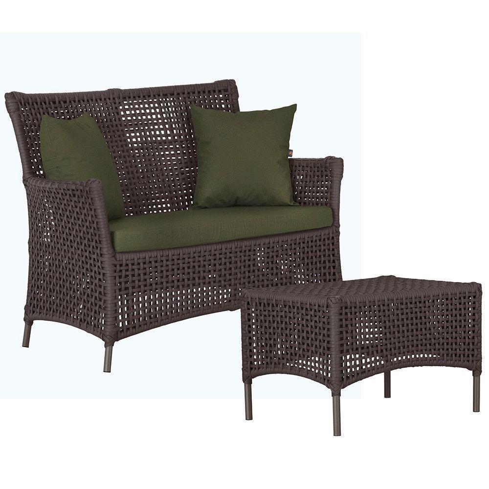 1 Sofá E Mesa Igapó Alumínio Marrom Corda Náutica E13 Trama Marrom - 1