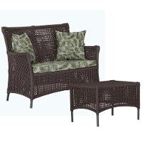 1 Sofá E Mesa Igapó Alumínio Preta Corda Náutica E5 Trama Marrom - 1