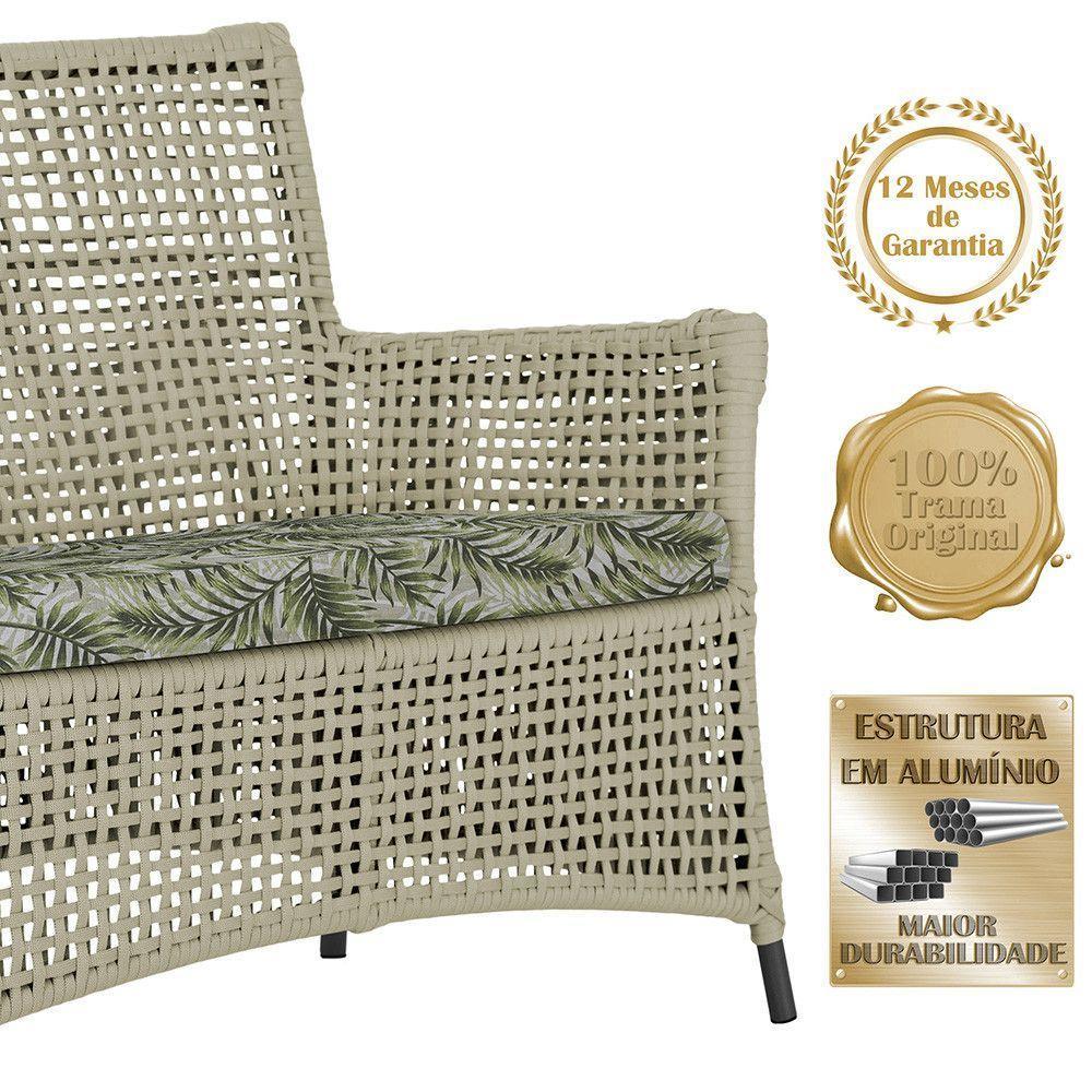 1 Sofá E Mesa Igapó Alumínio Preta Corda Náutica E5 Trama Rami - 5