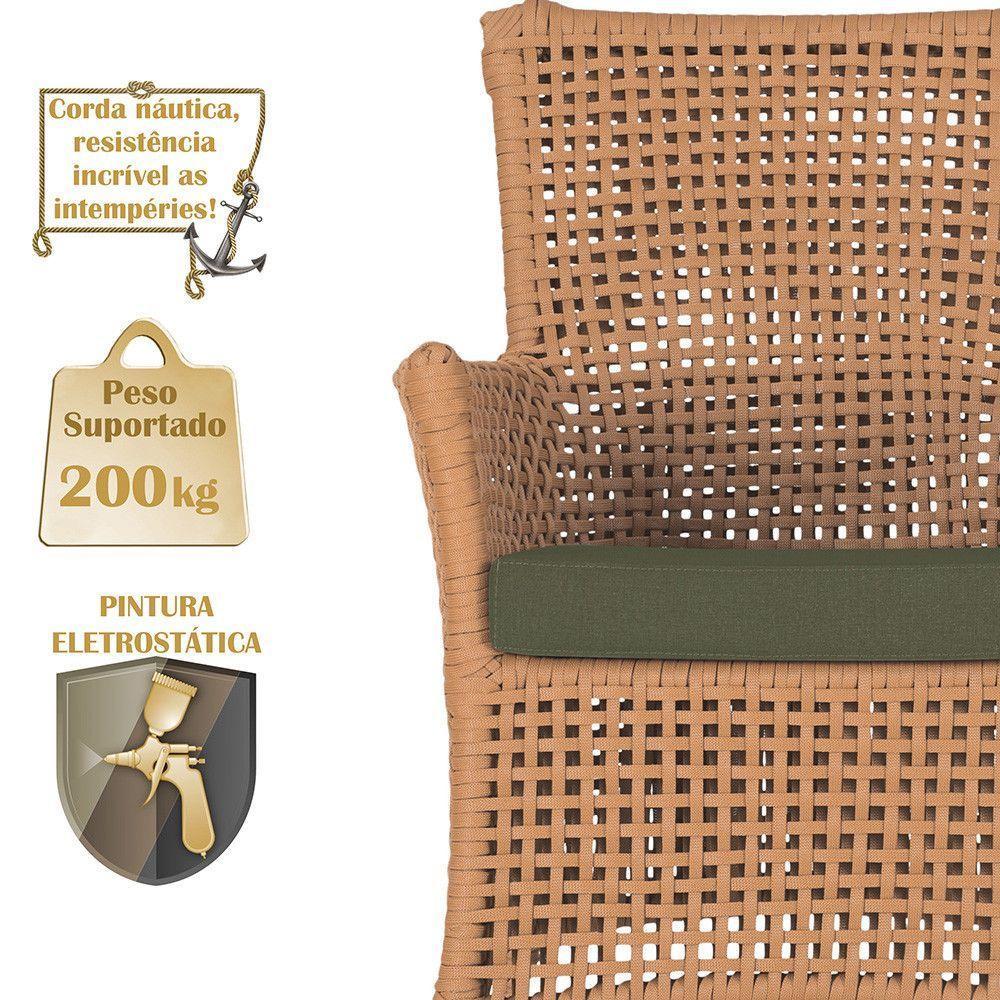 2 Sofás E Mesa Igapó Alumínio Fendi Corda Náutica E13 Trama Terra Cota - 4