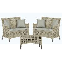 2 Sofás E Mesa Igapó Alumínio Marrom Corda Náutica E3 Trama Rami - 1