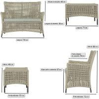 2 Sofás E Mesa Igapó Alumínio Marrom Corda Náutica E3 Trama Rami - 3