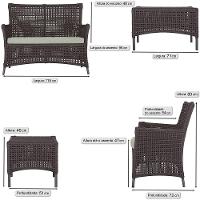 2 Sofás E Mesa Igapó Alumínio Preta Corda Náutica E3 Trama Marrom - 6