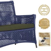 2 Sofás E Mesa Igapó Alumínio Marrom Corda Náutica E13 Trama Azul - 5