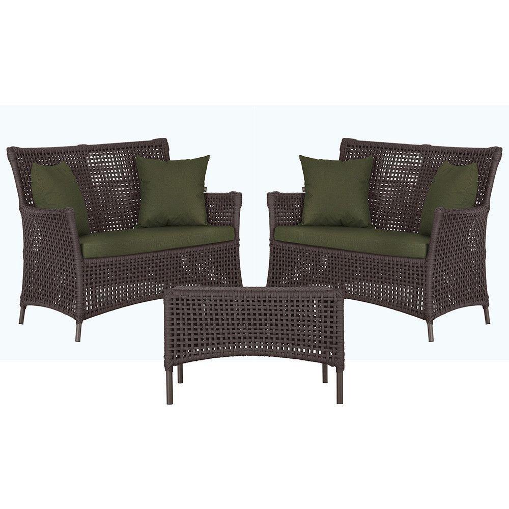 2 Sofás E Mesa Igapó Alumínio Marrom Corda Náutica E13 Trama Marrom - 1