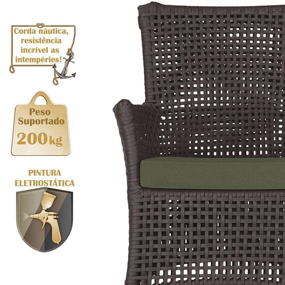 2 Sofás E Mesa Igapó Alumínio Marrom Corda Náutica E13 Trama Marrom - 4