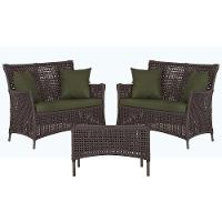 2 Sofás E Mesa Igapó Alumínio Marrom Corda Náutica E13 Trama Marrom - 1