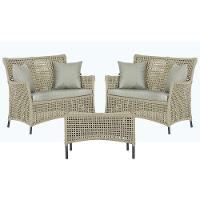 2 Sofás E Mesa Igapó Alumínio Preta Corda Náutica E3 Trama Rami - 1