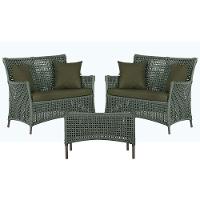 2 Sofás E Mesa Igapó Alumínio Marrom Corda Náutica E13 Trama Verde - 1