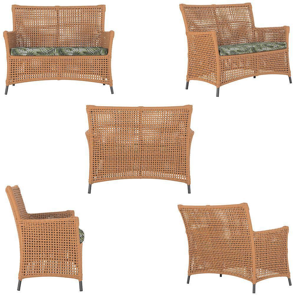 2 Sofás E Mesa Igapó Alumínio Preta Corda Náutica E5 Trama Terra Cota - 3