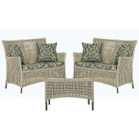 2 Sofás E Mesa Igapó Alumínio Marrom Corda Náutica E5 Trama Rami - 1