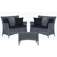 2 Sofás E Mesa Igapó Alumínio Marrom Corda Náutica E12 Trama Prata - 1