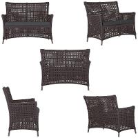 2 Sofás E Mesa Igapó Alumínio Marrom Corda Náutica E11 Trama Marrom - 3